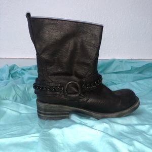 Faux Leather Ankle Boots